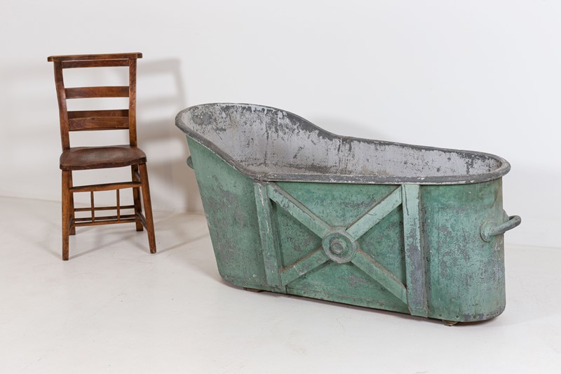 19thC Painted Green Zinc Bath Tub-adam-lloyd-interiors-19thc-french-zinc-painted-bath-main-637596329409647168.jpg