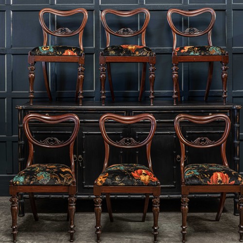 19thC Set of 6 Rosewood Dining Chairs