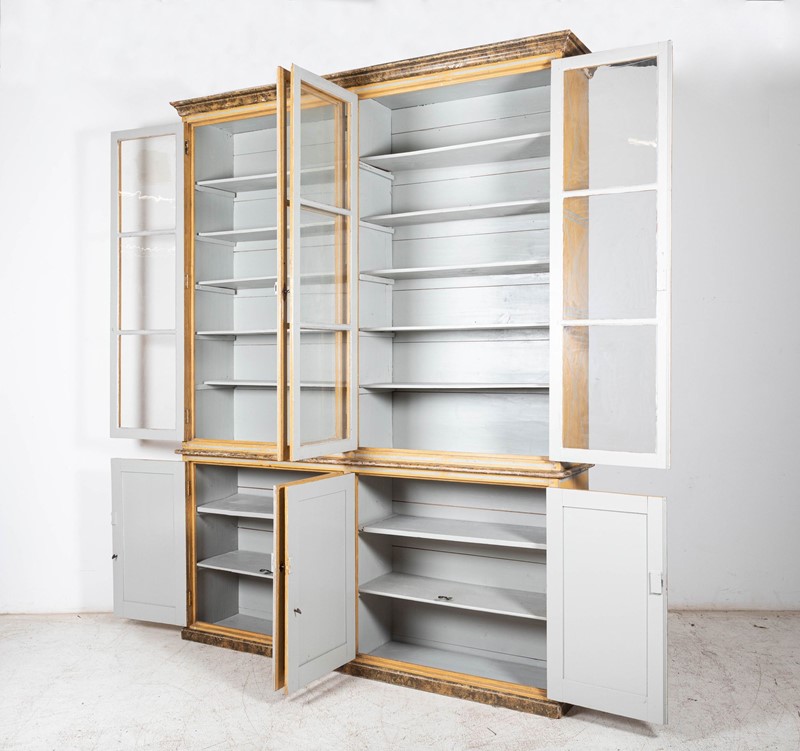 Large 19thC French Painted Pine Glazed Bookcase-adam-lloyd-interiors-3-19thc-french-painted-glazed-bookcase9-main-637874462380617148.jpeg