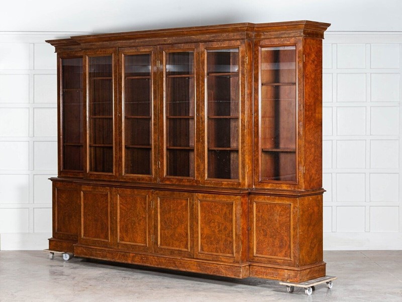 19thC English Burr Walnut Breakfront Bookcase-adam-lloyd-interiors-3-4-main-638024013724531449.jpeg