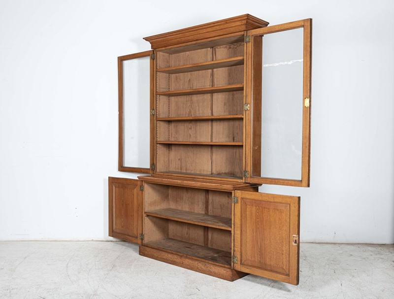 19thC English Glazed Oak Bookcase Cabinet-adam-lloyd-interiors-6-19thc-english-glazed-oak-bookcase7-main-637933171785696733.jpeg