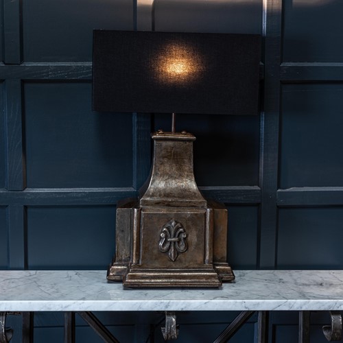 19thC Cast Iron Rainwater Hopper Table Lamps