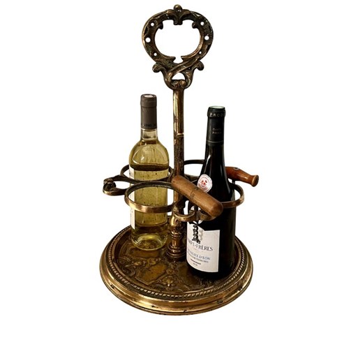 Brass 19Th Century French Brasseries Bottle Holder