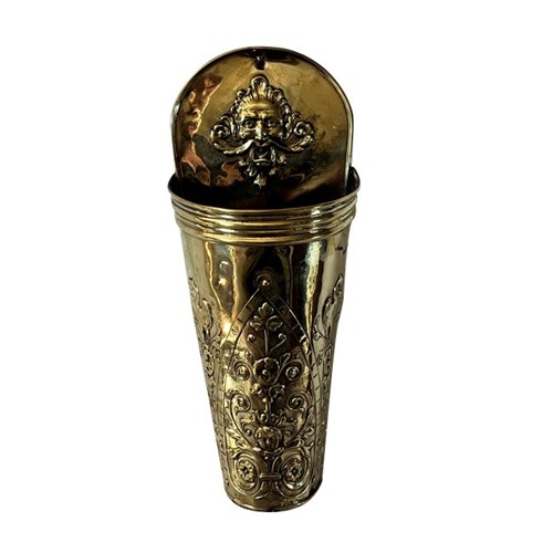 Large 19Th Century Brass Wall Candle Holder