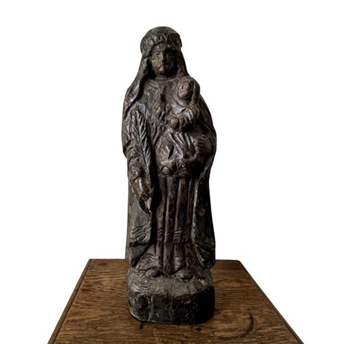 19Th Century Carved Madonna And Child