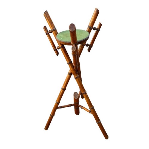 Late 19Th Century Faux Bamboo Plant Stand Or Pedestal
