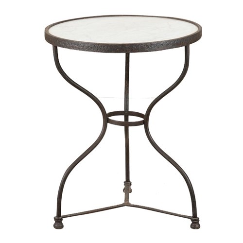 Late 19Th Century French Iron & Marble Gueridon Table
