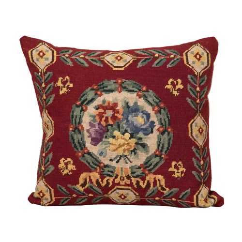 19Th Century French Needlepoint Cushion