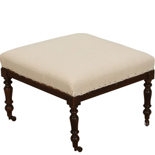 19Th Century French Square Pouffe