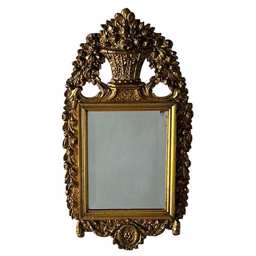 Small 19Th Century French Giltwood Marriage Mirror