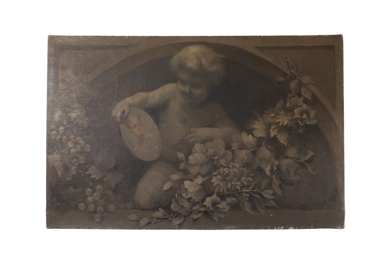 19th Century French Grisaille Painting of A Cherub-adps-antiques-19th-century-grisaille-painting-4416--2-main-637933384453561298.jpg