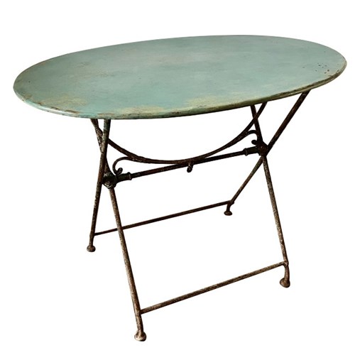 19Th Century French Folding Oval Iron Table