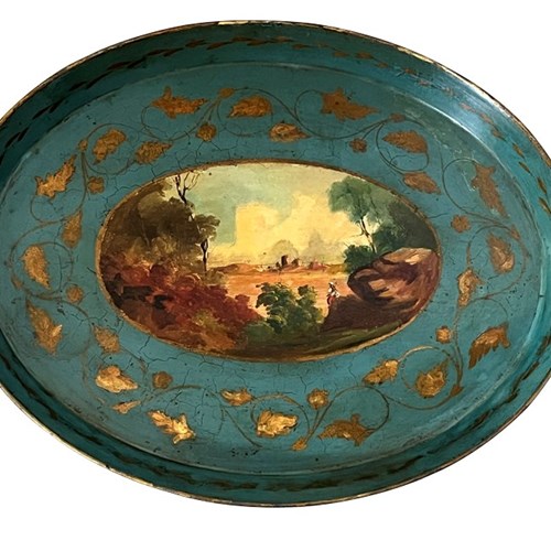 19Th Century Italian Oval Tole Tray