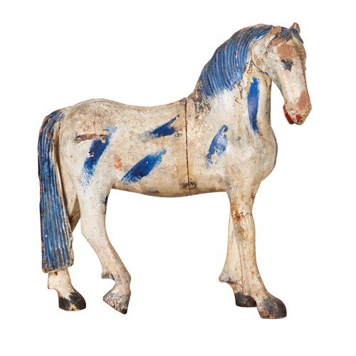 19Th Century Swedish Wooden Folk Art Horse