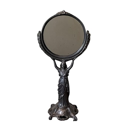 French Art Nouveau Psyche Table Mirror