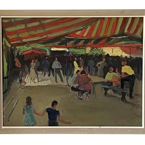 'Dancing At The Village Fair' Signed Painting