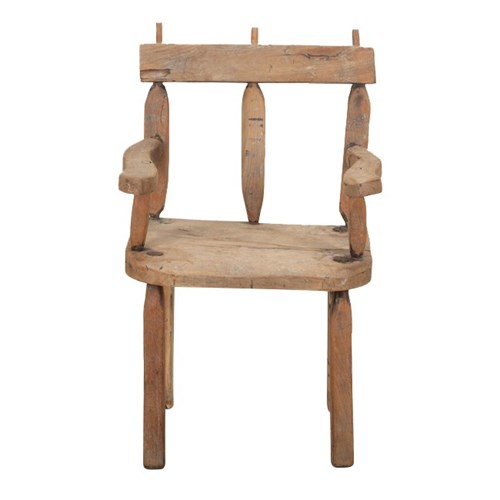 20Th Century French Brutalist Shepherd's Armchair