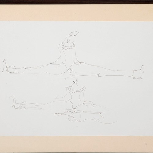 Framed Ink Sketches 'Limbering Up Dancer'