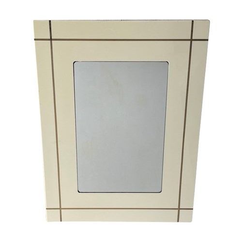 Italian Cream Acrylic And Brass Mirror