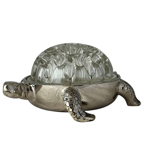 20Th Century Silverplate Turtle Flower Rose