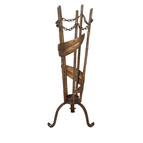 Spanish Gilt Iron Faux Bamboo Umbrella Stand