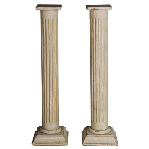 Pair Of Reeded Column Pedestals