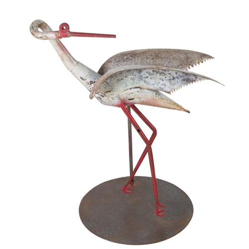 Metal Stork Sculpture