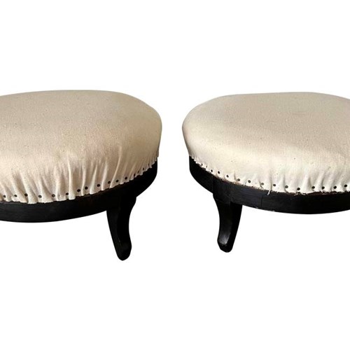 Pair Of Round Napoleon Iii Footstools