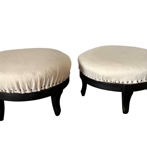 Pair Of Round Napoleon Iii Footstools