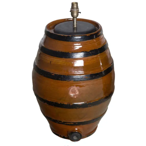 Pottery Barrel Lamp