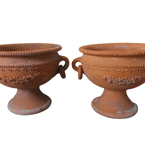 Pair Of Decorative Terracotta Planters