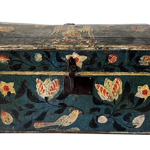 Early 19Th Century Painted Normandy Marriage Box