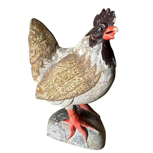 Large Decorative Wooden Rooster