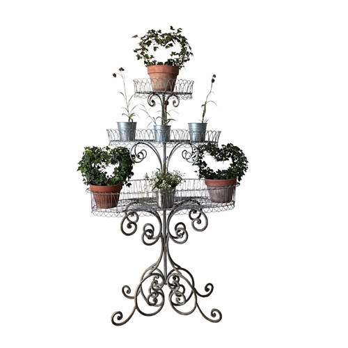 Tall French Iron Florists Plant Stand