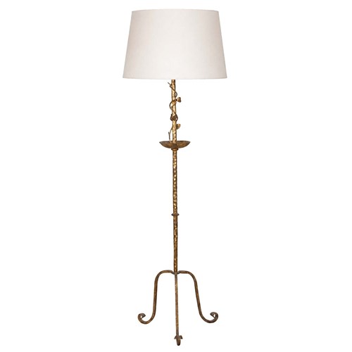 Mid-Century Spanish Gilt Iron Floor Lamp