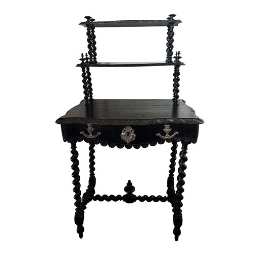 19Th Century French Napoleon Iii Writing Table With Etagere