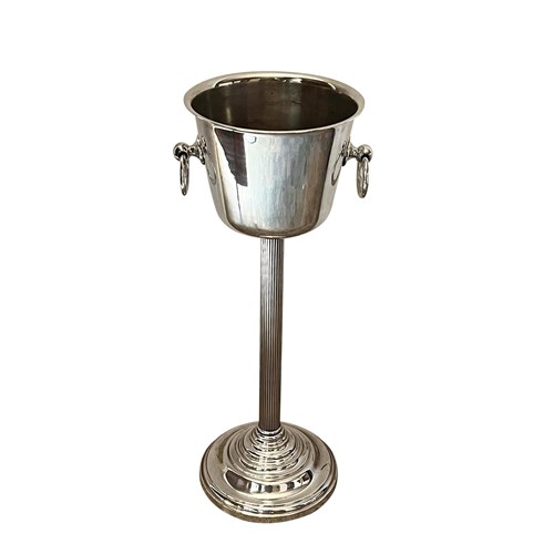 Tall 20Th Century Spanish Silver Plate Champagne Bucket Stand