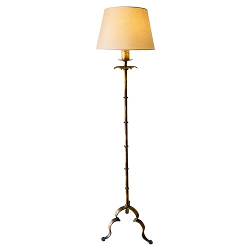 Mid-Century Spanish Gilt Iron Floor Lamp