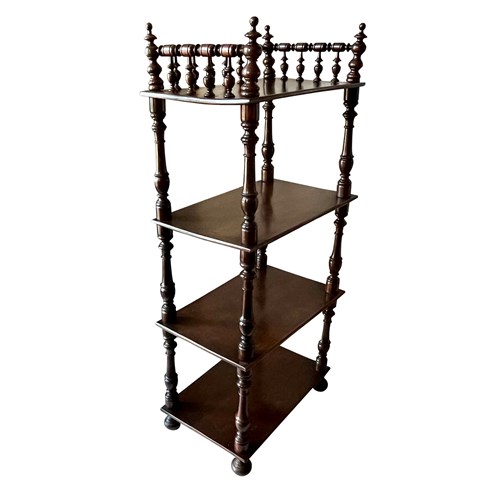Early 20Th Century Tall French Shelves With Turned Gallery
