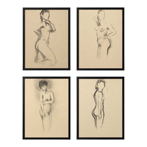 Set Of Four 20Th Century French School Modernist Female Nude Studies