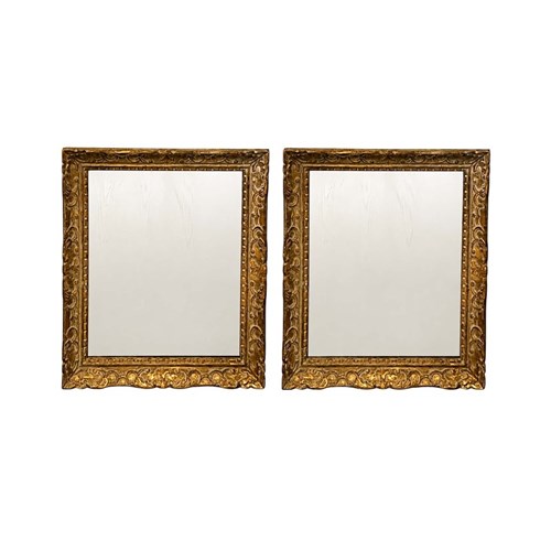 Pair Of French Louis Xv Style Giltwood Wall Mirrors
