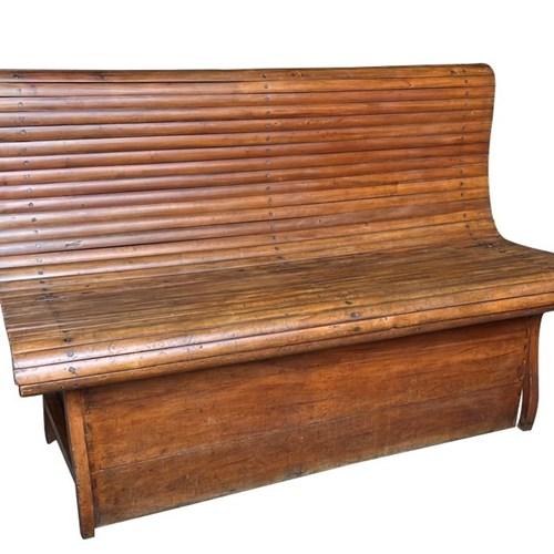 Large American Mid- 20Th Century Lidded Bench