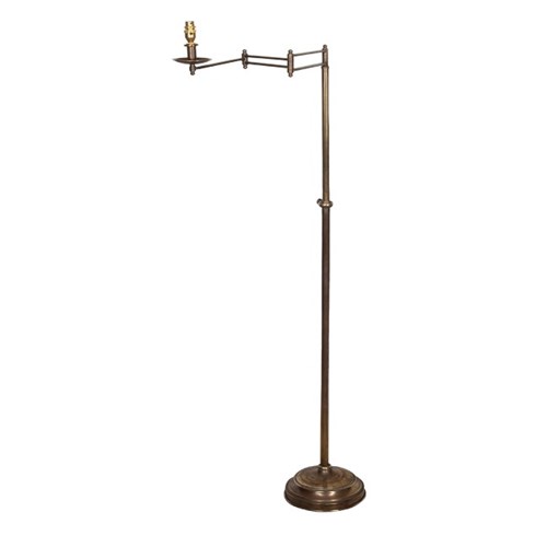 French Art Deco Style Brass Floor Lamp