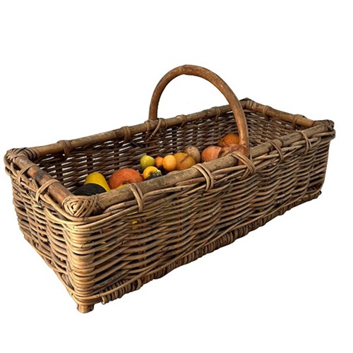 Large Collection Of Italian Marble Fruit In A Basket