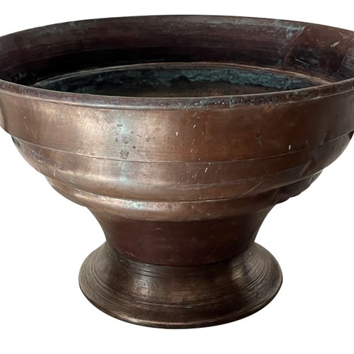 French Copper And Brass Champagne Vasque