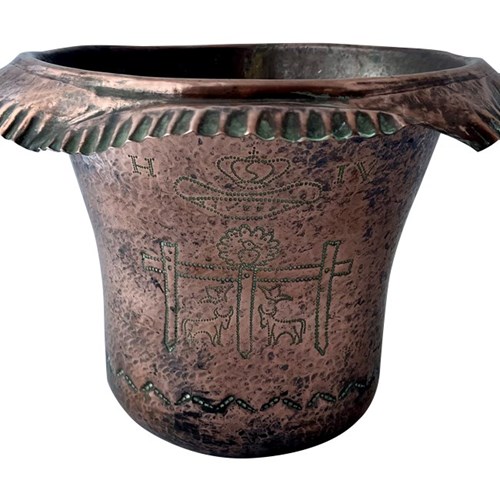 Copper Wine Cooler With King Henry Iv Coat Or Arms