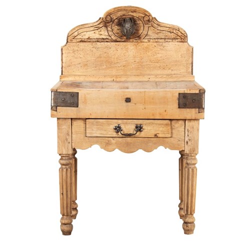 Early 20Th Century French Butchers Block