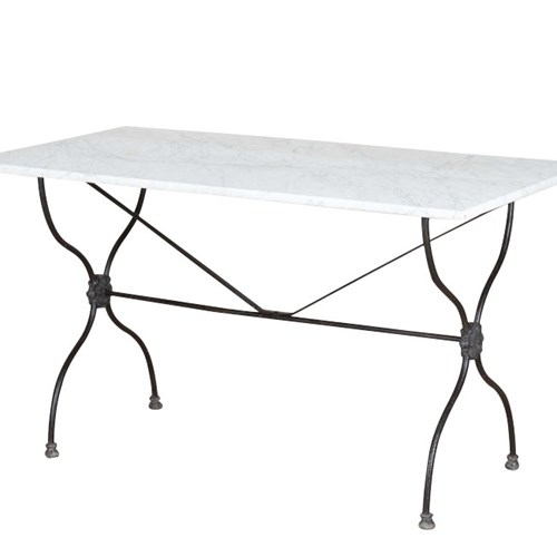 Long French Marble Top Bistro Table