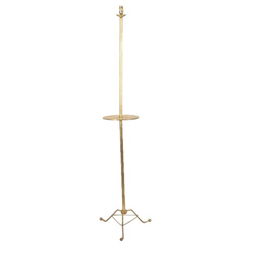 Mid-Century French Brass Cocktail Table Floor Lamp