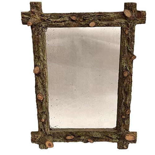 Folk Art Log Framed Mirror